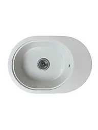Кухонна мийка Adamant OVALE біла 610x420x180 мм, з крилом 61 см