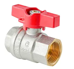 Кран кульовий ГГМ Koer Extreme KE.217-25 - 1" FF ручка "метелик" червона KR5758
