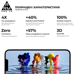Скло захисне Armorstandart Pro 3D Apple iPhone 13 Pro Max Black (ARM60265) - мініатюра 3