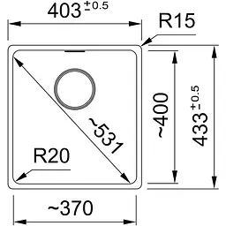 Кухонна мийка Franke Franke Maris, фраграніт, прямокутник, без крил, 403х433х200мм, чаша - 1, монтаж під стільницю, MRG 110-37, білий - мініатюра 2