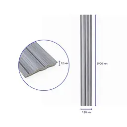 Рейка декоративна Wall Sticker PS 2900х120х12 мм Сіре дерево SW-00002142- - мініатюра 3