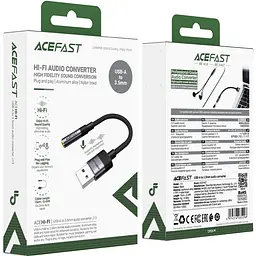 Перехідник USB-A 3.5 mm 15cm audio converter J13 Acefast чорний - мініатюра 4
