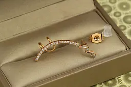 Сережки кафи Xuping Jewelry зігнута доріжка 3,3 см золотисті - мініатюра 3
