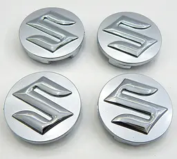 Емблеми коліс Suzuki (Сірі + Хром) 54 мм (4 шт) Оригінал 43252-63J10-CZ2