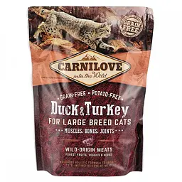 Сухий корм Carnilove Cat Adult Large Duck & Turkey 0.4 кг з качкою та індичкою для дорослих великих кішок - мініатюра 4