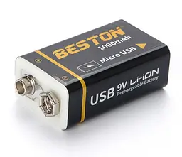 Акумулятор Beston USB крона 9v Li-ion 1000mAh - мініатюра 7