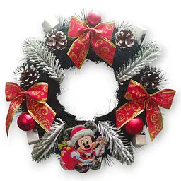Новорічний вінок "Mickey Mouse" 33 см різдвяний декоративний на двері (HC31)