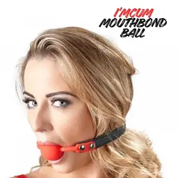 Кляп I'MCUM MouthBond Ball червоний з чорним (IM-SM216_b+r) - мініатюра 3