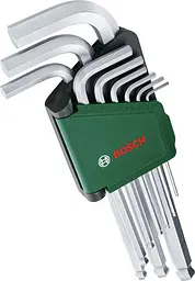 Ключі шестигранні кулястий наконечник 1.5-10мм CrV набір 9шт Bosch hoz0012934