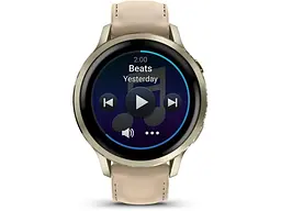 Смарт-годинник Garmin Venu 4 41 mm Lunar Gold with Light Sand Leather Band (010-03013-03) - мініатюра 4