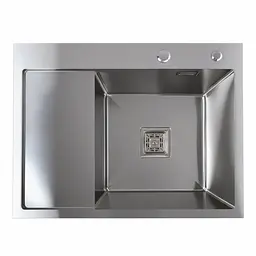 Кухонна мийка Platinum Handmade 65x50 R (квадратний сифон 3,0/1), Нержавіюча сталь