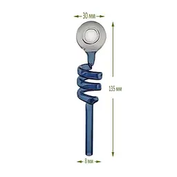 Трубка курильна скляна з охолодженням D&K Спіраль DK-8569A Blue (15672) - мініатюра 3