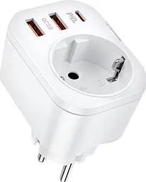 Мережевий зарядний пристрій Gelius Moxie GP-HC050 2 USB QC 3.0 + Type-C PD20 W White - мініатюра 3