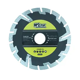 Диск алмазний сегментований, глибокий різ 125х7.5х22,23 Werk