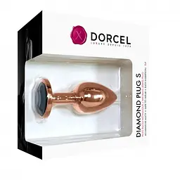 Маленька металева анальна пробка із кристалом Dorcel Diamond Plug S, 7.1х2.7 см, чорний - мініатюра 7