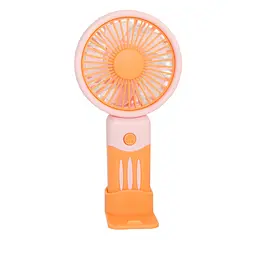 Портативний вентилятор на акумуляторі Handheld Fan JX-991 Жовтогарячий-рожевий, ручний мінівентилятор (ST) - мініатюра 2
