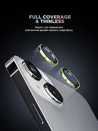 Захисне скло для камери Apple iPhone 15/15 Plus, Supreme BI, жовтий колір, з рамкою, глянцеве скло для захисту лінз, протиударне, прозоре, з клейовим шаром по контуру, не впливає на якість фото, ArmorStandart (ARM76587) - мініатюра 2