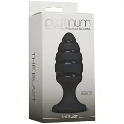 Анальний плаг зі спіральним каналом Doc Johnson Platinum Premium SiliconeThe BlastBlack - мініатюра 2