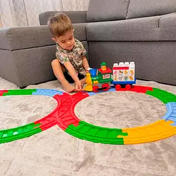 Ігровий набір Kiddieland Паровозик з тваринами, з конструктором та залізницею (061853) - мініатюра 6