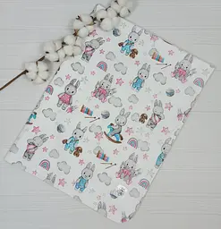 Набір пелюшок a.l.babybox Зайчики з іграшками 50х80/100х80 см 3 шт. Різнокольоровий (NA 18168587) - мініатюра 2