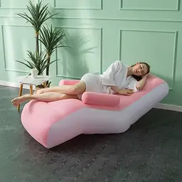 Надувний диван з підлокітниками Inflatable Sofa / Портативне складане крісло для дому, дачі, туризму та відпочинку, 140х85х80 см - мініатюра 2