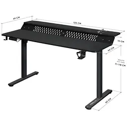 Стіл з електрорегулюванням висоти Mealux PowerDesk Extra Black (EVO-262 B/B) - мініатюра 2