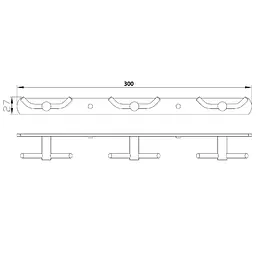 Планка з гачками подвійними 3x2 Perfect Sanitary Appliances RM 1503-3, Хром - мініатюра 5