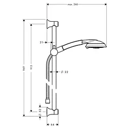 Душовий набір Hansgrohe Raindance Classic 100 3jet 90 см Chrome 27841000, Хром - мініатюра 2