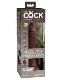 Фалоімітатор King Cock Elite 7” Dual Density 21 см коричневий - мініатюра 5