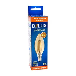 Лампочка Delux BL37B 4 Вт 2700K amber 220В E14 filament (90011682) - мініатюра 4