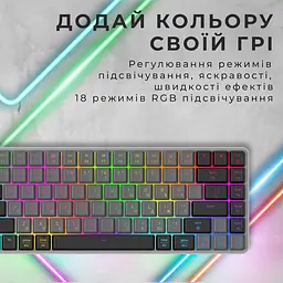 Клавіатура GamePro Red Swich Low Profile RGB Wireless Bluetooth USB Dark Gray бездротова (MK230R) - мініатюра 6