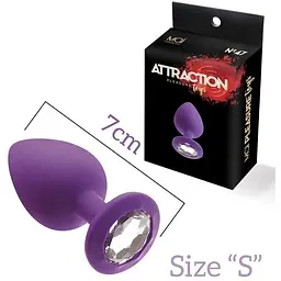 Анальна пробка з кристалом Mai Attraction Toys №47 Purple - мініатюра 2