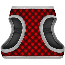 Шлея для собак м'яка Waudog Clothes Шотландка червона, з QR паспортом, ХS1, 24-27х18-20 см (2980) - мініатюра 2