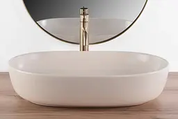 Умивальник Rea Cleo 60,5x41 beige matt (REA-U9655), Матова - мініатюра 3