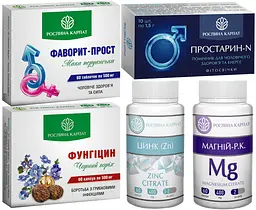 Програма для чоловічого здоров'я, Фаворит прост, Цинк, Магній Р.К Фітосвічки Простарин N, Фунгіцин.