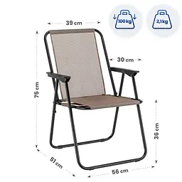 Розкладне туристичне крісло Outtec Breeze Textilene коричневий - мініатюра 12