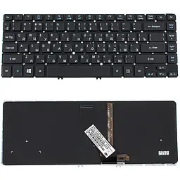 Клавіатура для ноутбука ACER (AS: V5-431 V5-471 series) rus чорний підсвічування клавіш(14.0)