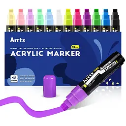 Акрилові маркери Arrtx AACM-0510-12A, 12 кольорів