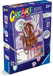 Картина за номерами Кінь з лошам Ravensburger CreArt 24×18 см з блискітками та рамкою 15 акрилових фарб від 11 років (SKU-279) - мініатюра 5