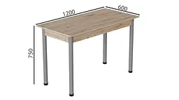 Стіл кухонний Ferrum-decor Беніта 75x120x60 Сірий ДСП Сан-Марино 16мм (FRD-105642) - мініатюра 4