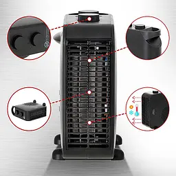 Тепловентилятор Adler AD 7725 black - мініатюра 2