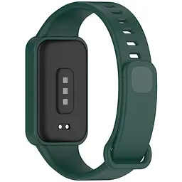 Силіконовий ремінець для фітнес браслетів Xiaomi Smart Band 9 Active Redmi Smart Band 3, Silicone, dark green, зі зручною застібкою, на фітнес трекер та смарт годинник, ArmorStandart (ARM85580) - мініатюра 2