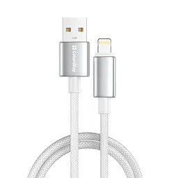 Кабель ColorWay USB - Lightning (M/M), zinc alloy braided, 3А, 2 м, Білий (CW-CBUL099-WT) - мініатюра 3
