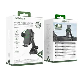 Автотримач для телефону з БЗП ACEFAST D49 press type wireless charging car holder for dashboard Чорний - мініатюра 2