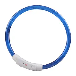 Світлодіодний LED нашийник для собак із зарядкою USB, синій - мініатюра 3