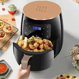 Аерофритюрниця Maxtop 6 л, 3600 Вт, з дисплеєм та сенсорним управлінням, чорна