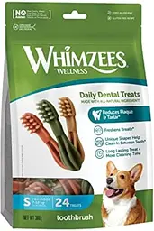 Натуральні ласощі для зубів собак WHIMZEES Dental Treats Toothbrush S 24 шт.