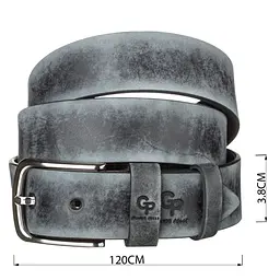Ремінь чоловічий Grande Pelle 11064 шкіра сірий 120 см - мініатюра 2
