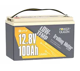 Акумуляторна батарея LiFePO4 Power Queen 12 В 100 А·год LowTemp, 1280 Вт·год, BMS 100 А - мініатюра 1