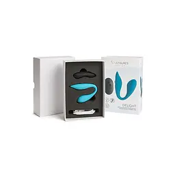 Подвійний вібратор S Pleasures Premium Delight, бірюзовий, для клітора та точки G, 10 режимів - мініатюра 3